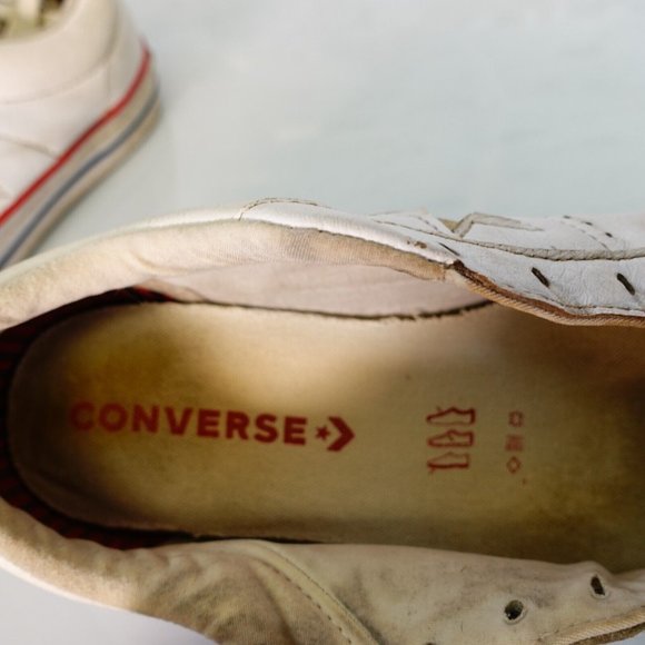 DEADSTOCK Converse Shoes Women Size 8.5 Sneakers White Low Leather One Star 90s - Picture 3 of 16